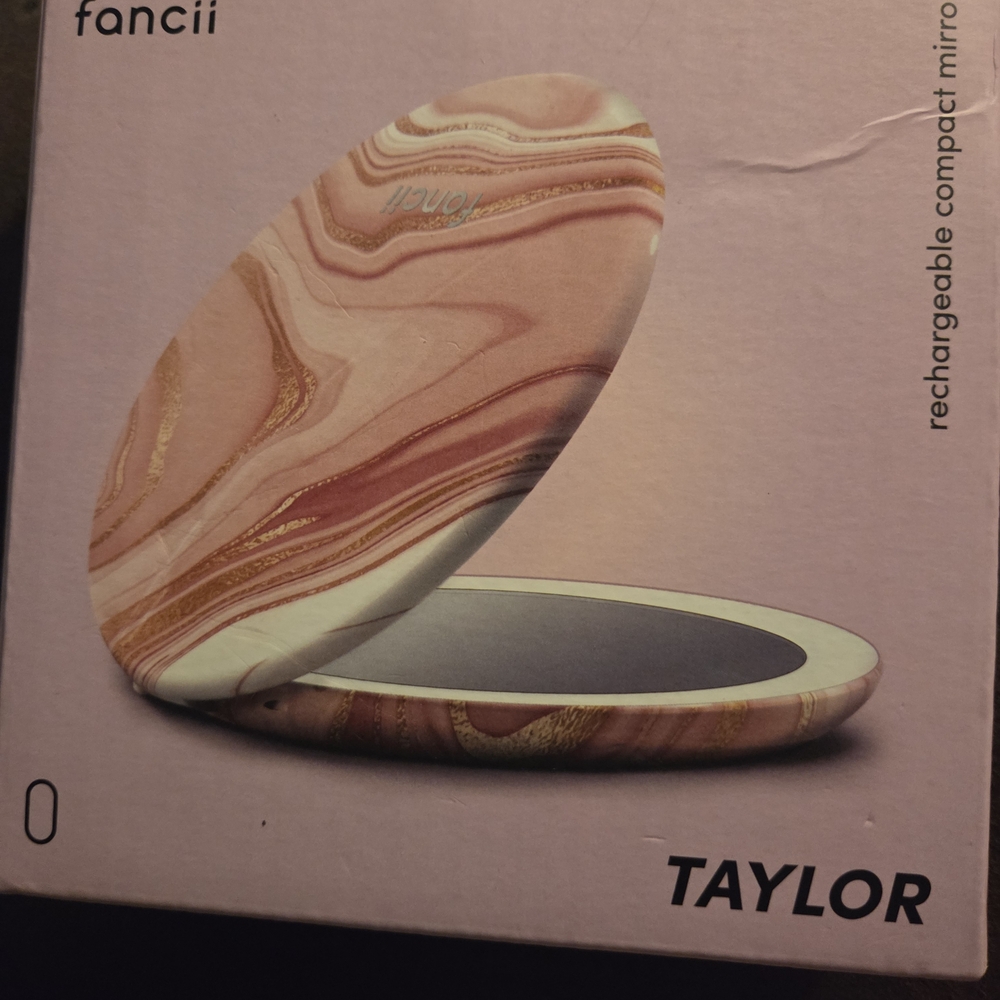 Taylor Rechargeable Compact Mirror - Pink and Gold